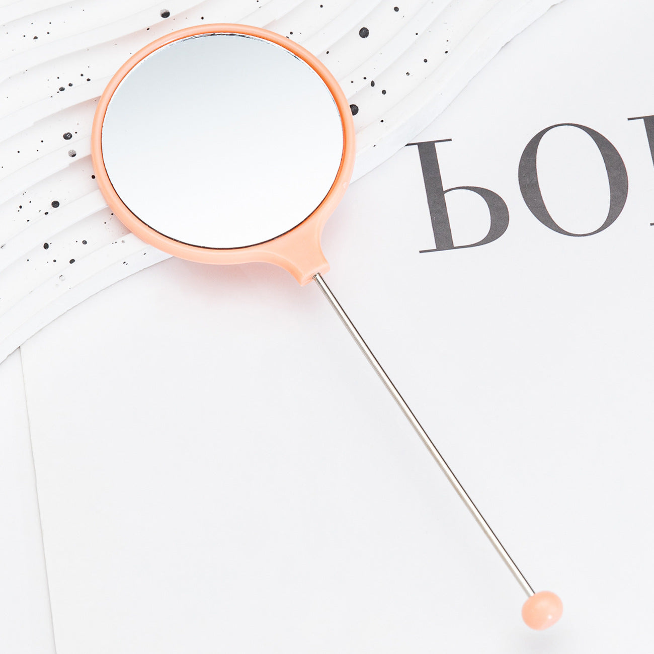 Wholesale Hand Holding Round DIY Beaded Small Mirror Portable HD Mirror Handheld Mirror